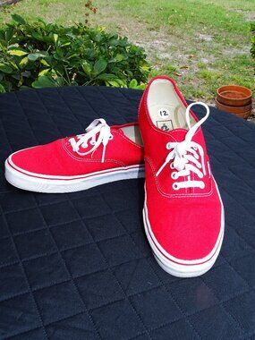 Men's Red Vans Sneakers Size 12 Worn Once!